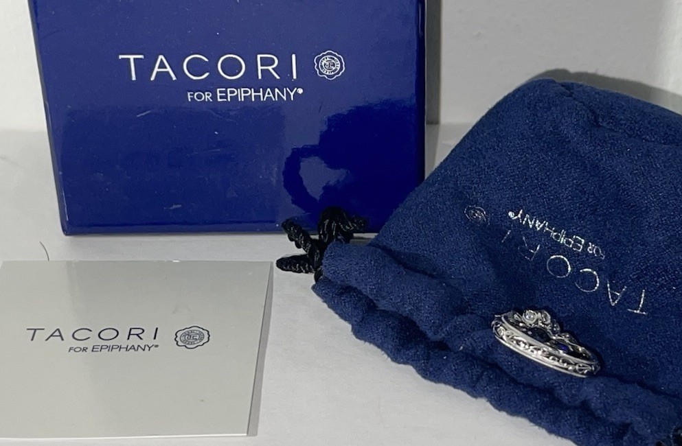 QVC TACORI EPIPHANY DIAMONIQUE BLOOM CUT RING W/ PEAR ACCENTS SZ 6 #J27578