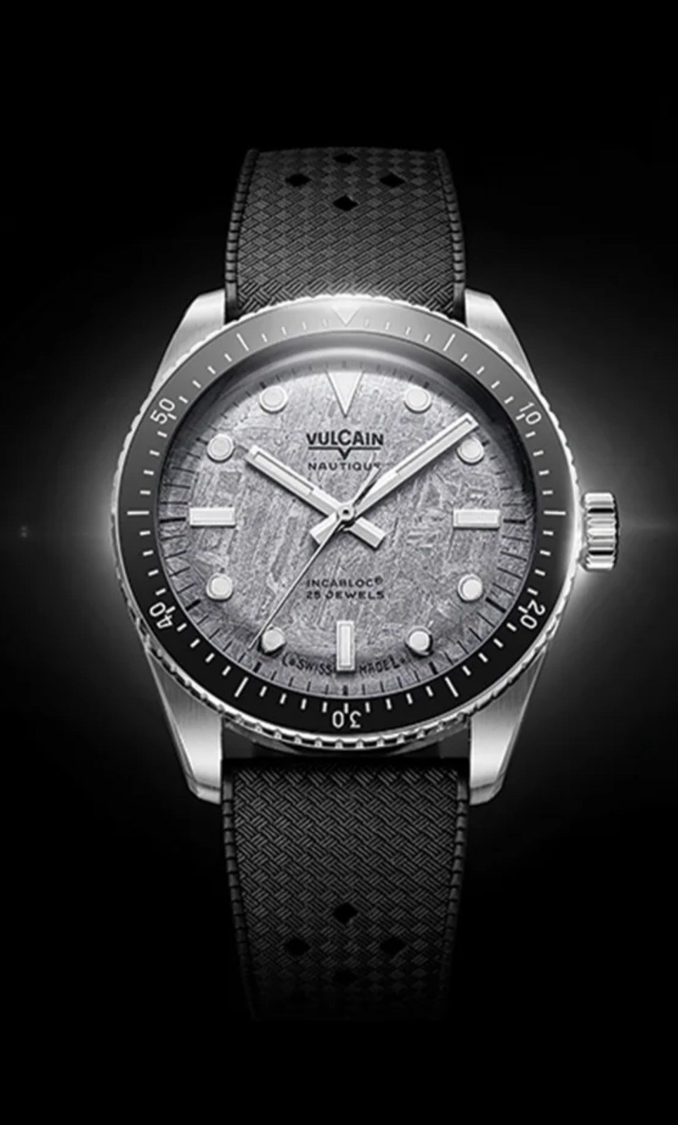 Vulcain Nautique Automatic 38mm meteorite Bezel Rubber Strap limited edition