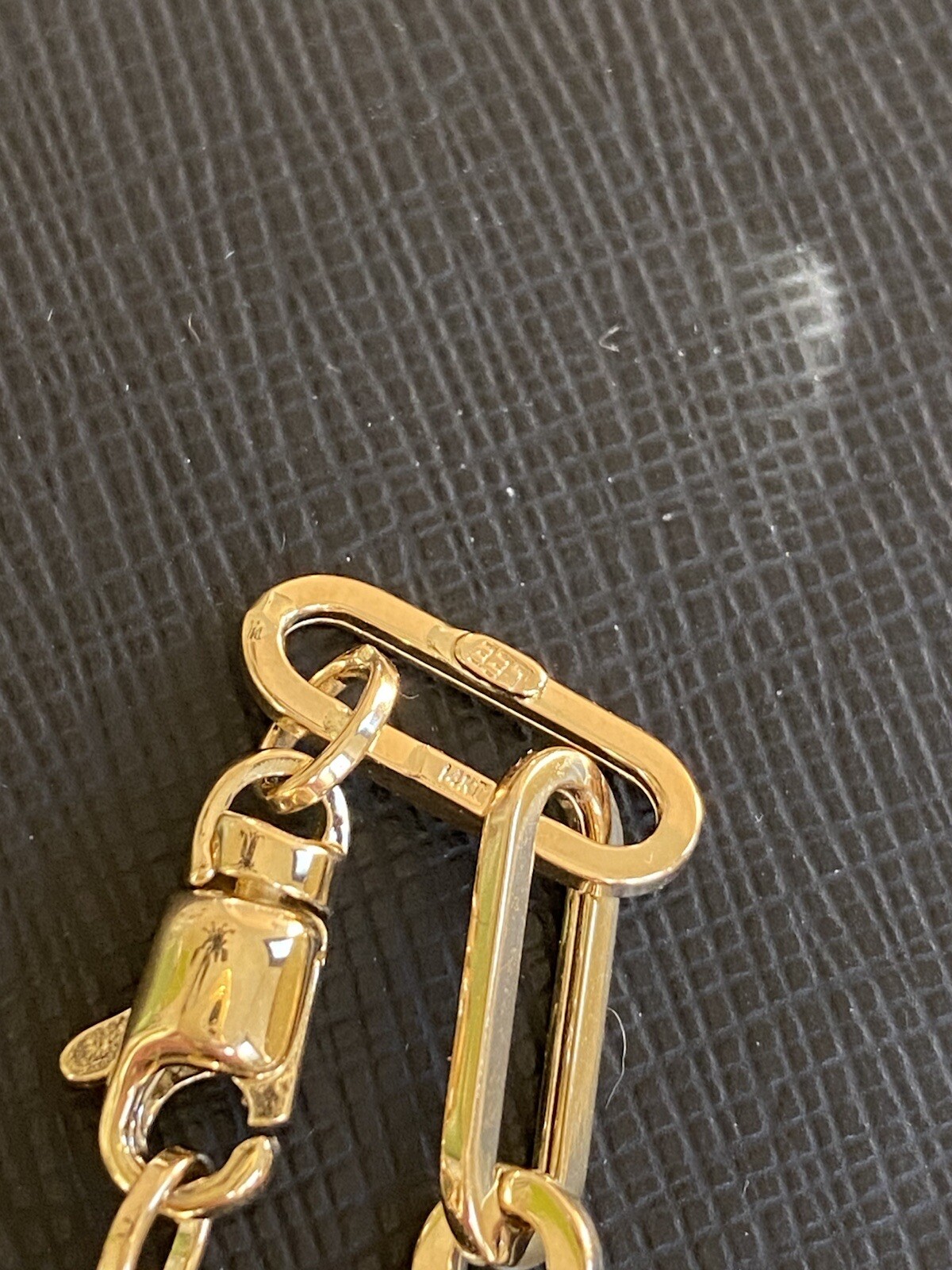 14K Yellow Gold 6 mm Bold Paperclip Bracelet Link Layer 7.5 inch 4.2 grams