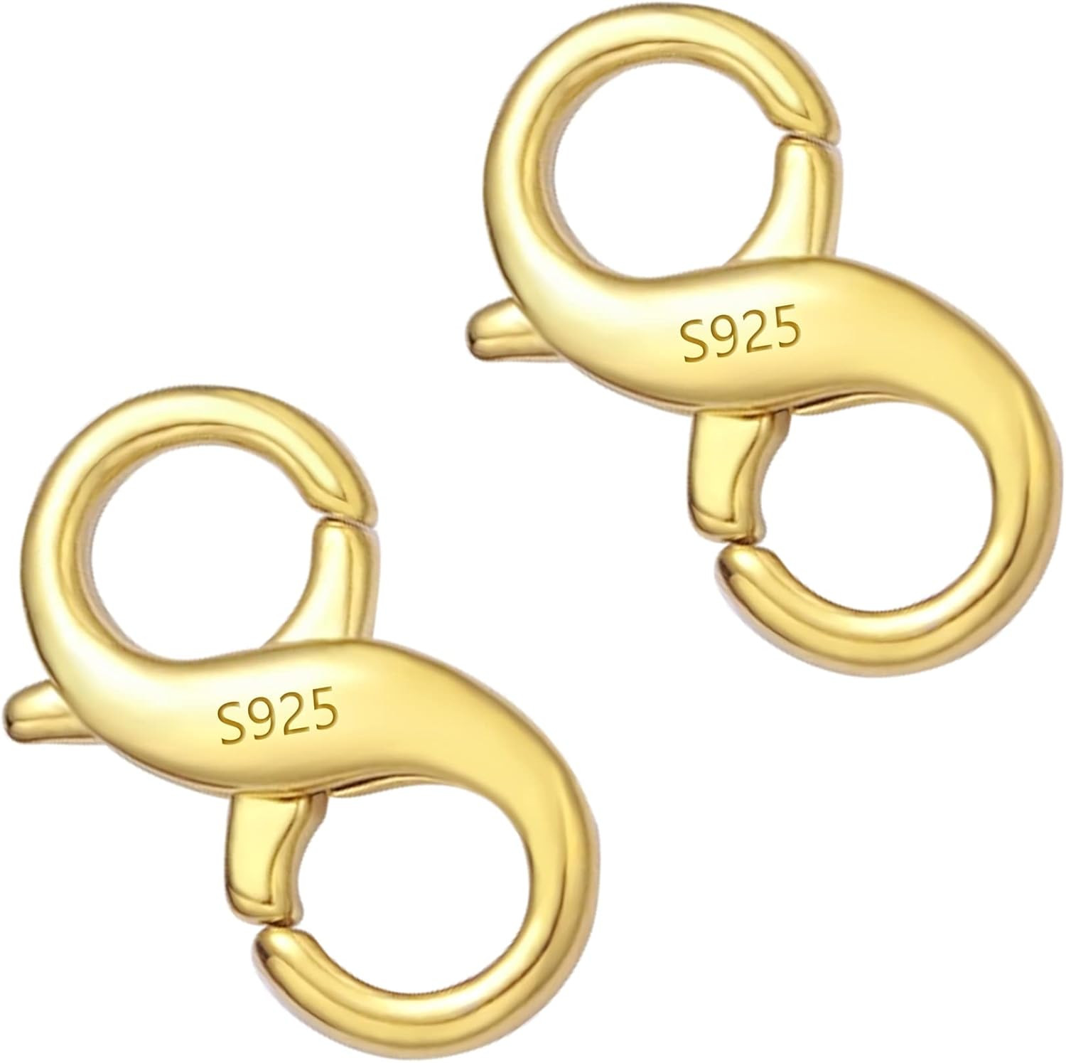 Lobster Clasp Necklace Bracelet Extender,925 Sterling Silver Plated with 14K