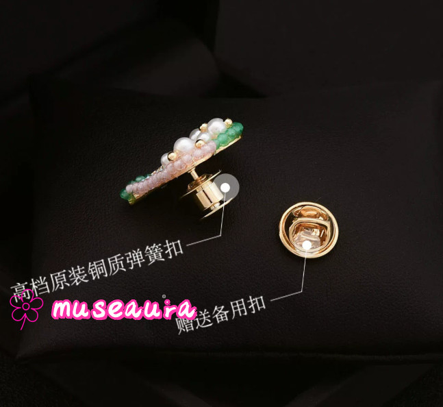 Vintage Oil Painting Pattern Bow Collar Clips Decorative Fastener for Suit