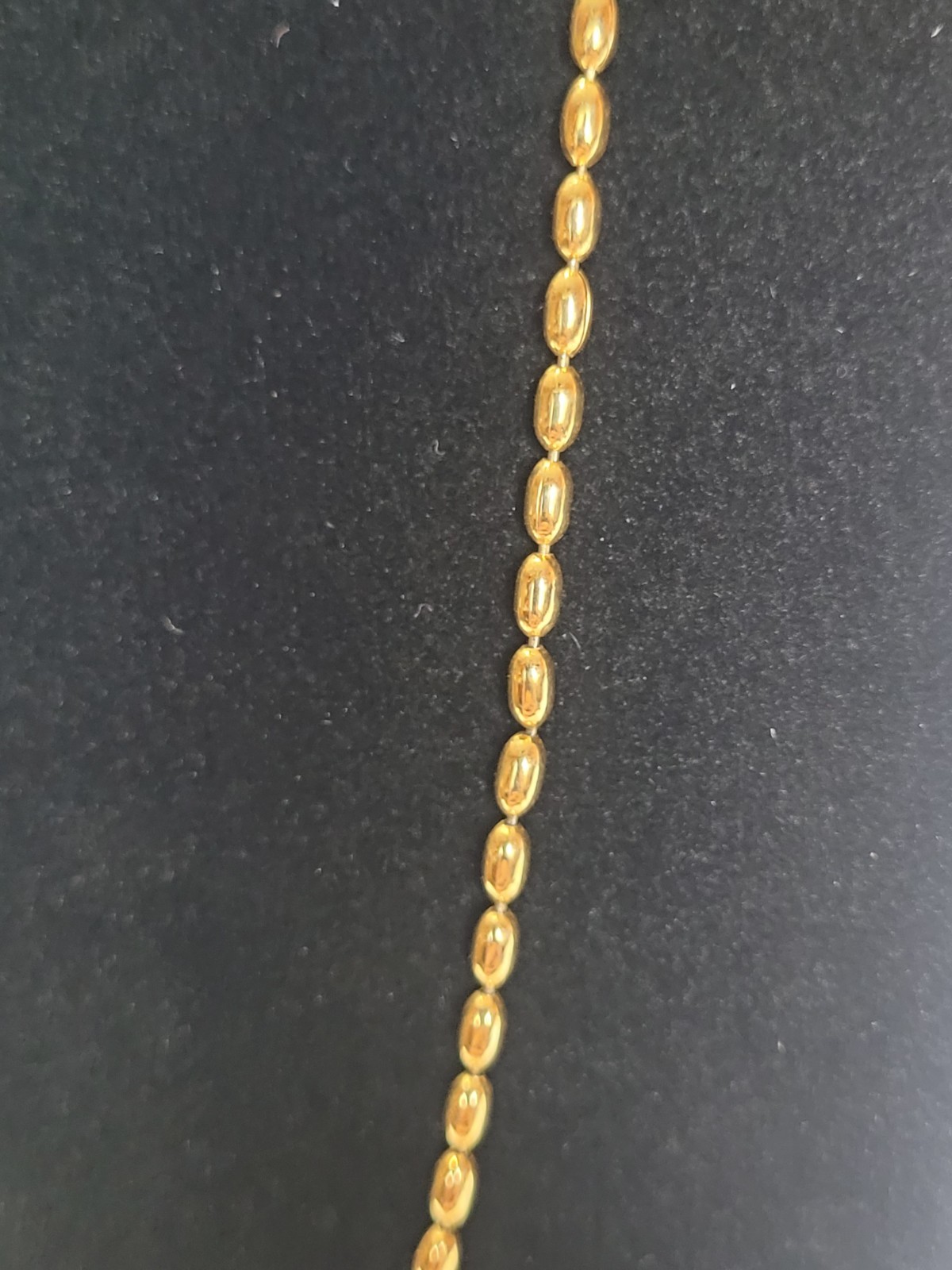 Modern Style Gold-tone Necklace Rolo Bead Chainlink 28″ Costume Fashion Jewelry