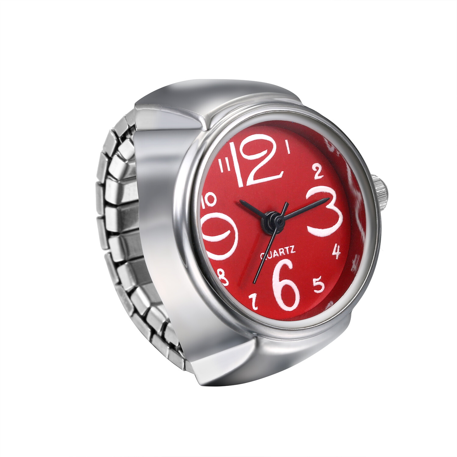 Ring Watch Analog Quartz Watch Dial Elastic Band Creative Finger Watch Men Women