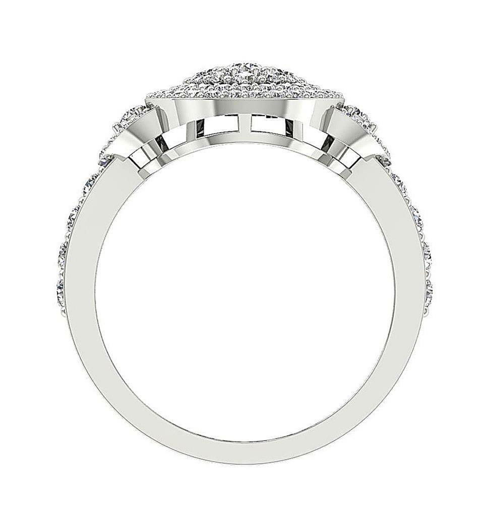 14K Gold I1 G 1.50 Ct Right Hand Round Ring Natural Diamond 14.80 MM Prong Set