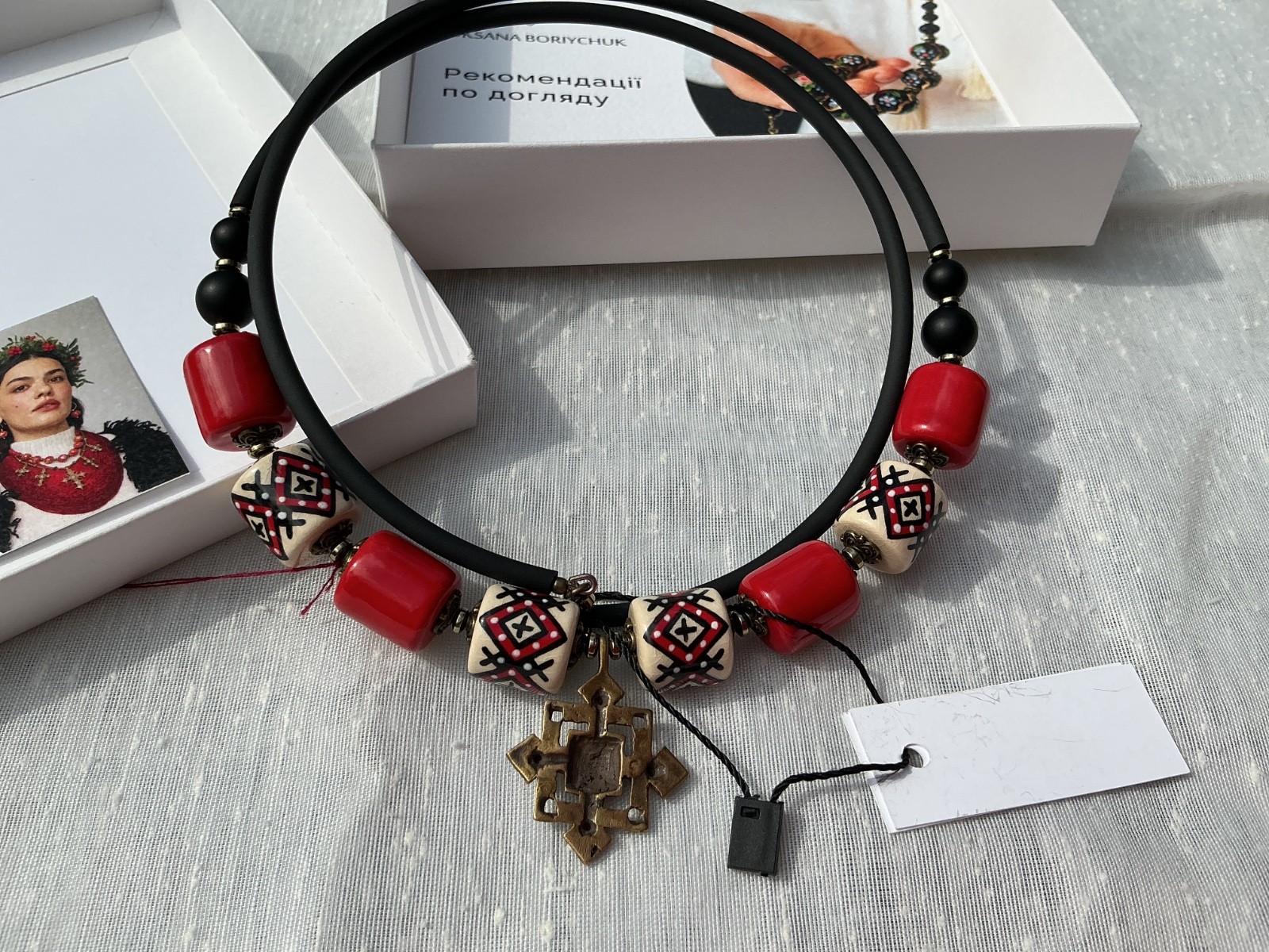 NWT Handmade Ukrainian Ethnic Jewelry Necklace Folk Style “Oksana Boriychuk