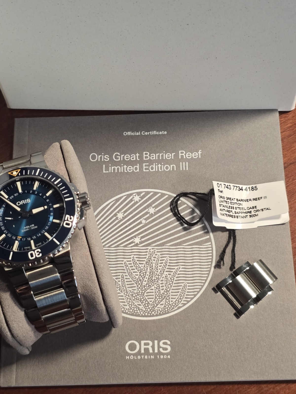 Oris Aquis Great Barrier Reef III Limited Edition Blue 43.5mm Watch 01 743 7734