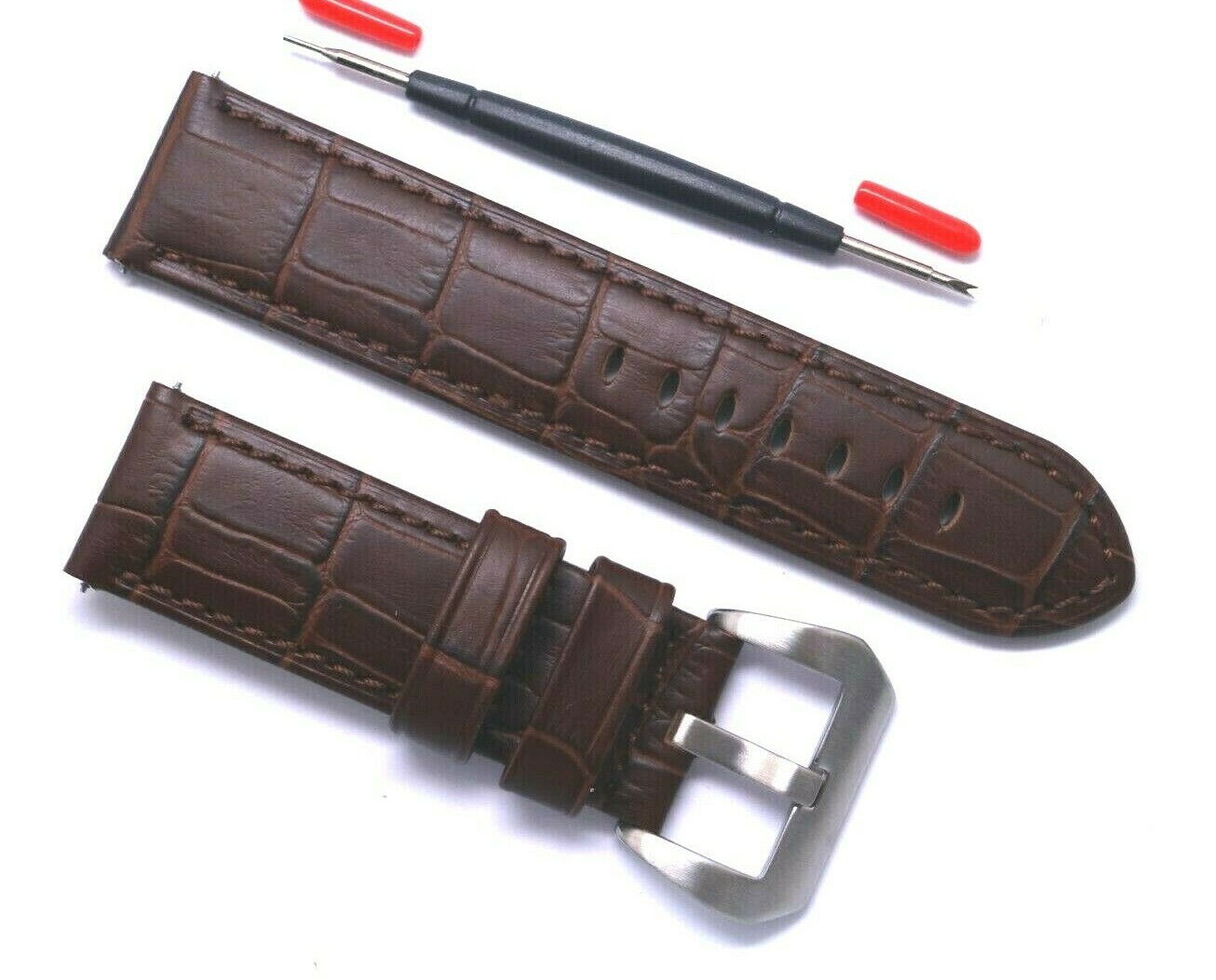 24mm Brown Croco Embossed Leather Replacement Watch Band – Invicta Lupah 24 Lug
