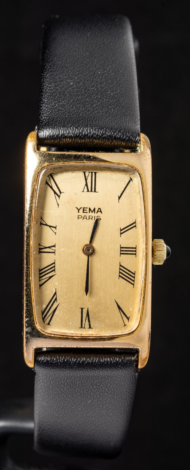 Yema Paris Tank Roman Gold-Tone Men’s Hand-Wind Vintage Dress Watch — Working