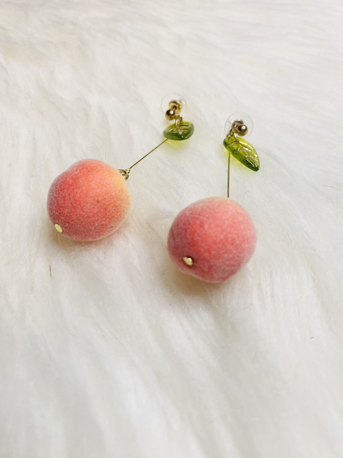 Peach Drop Earrings 3D Vacation Earrings Fruit Earrings New Gift