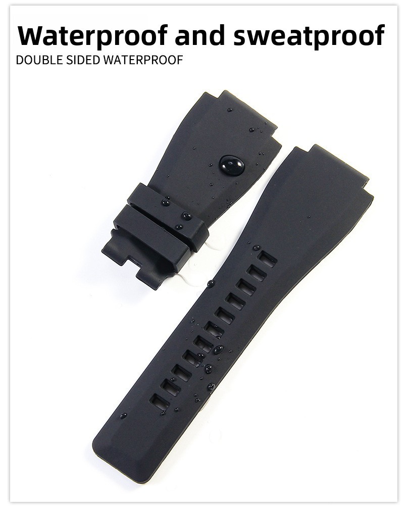 For Bell Ross BR01 BR03 Quality Silicone Watch Strap Mens Band Interface 22 24mm