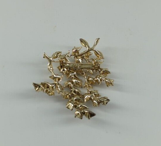Brooch Branches & Leaves Purple & Pink Crystal Rhinestones Vintage Jewelry