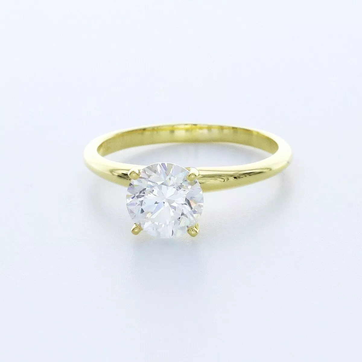 Solitaire Engagement Ring 14K Gold Petite 1.60 CT Round Lab-Grown Diamond E VS1