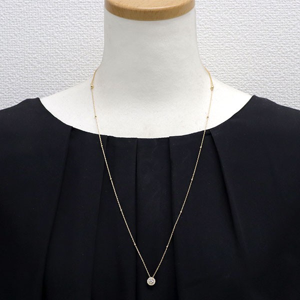 Forevermark K18YG Diamond Necklace 0.18ct D0.11ct Center of My Universe 61cm-80c