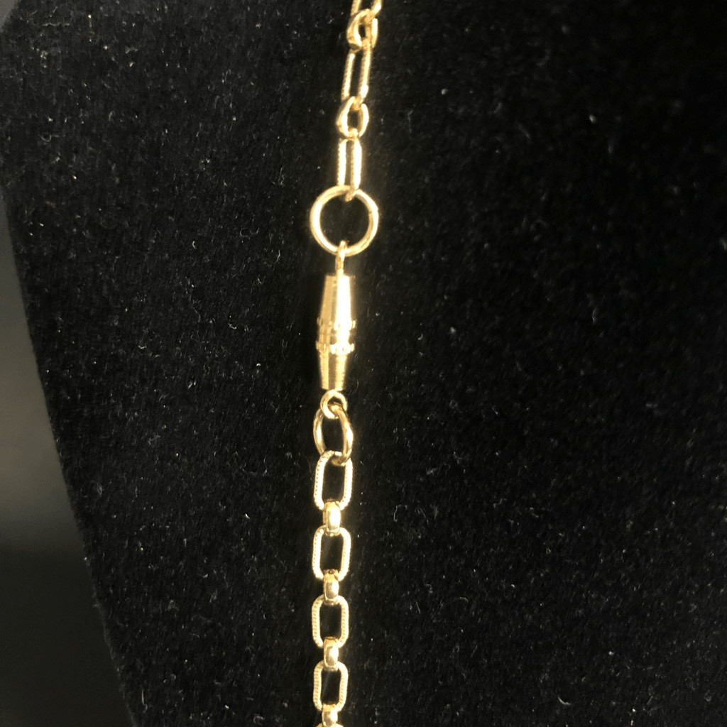 vintage gold tone chain 22.5 inch long layer barrel twist clasp chain links