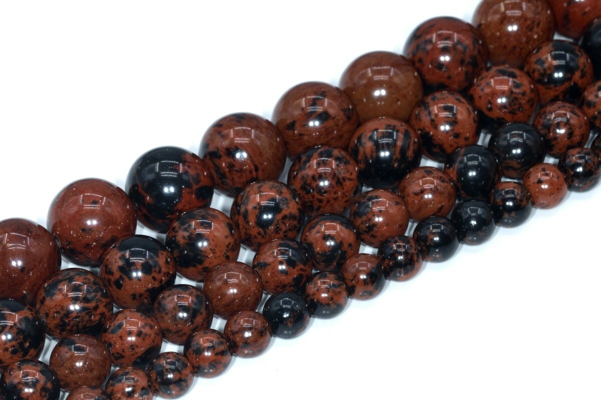 Natural Mahogany Obsidian Beads Grade AAA Round Loose Beads 6/7-8/12/15-16MM