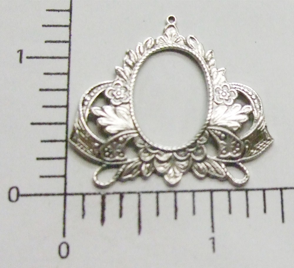 21514 Victorian Filigree Connector Jewelry Finding Silver Ox
