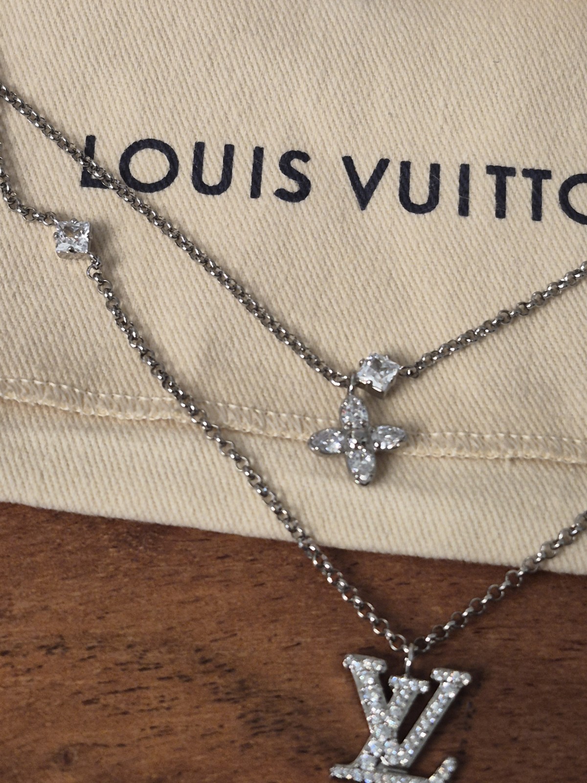 LOUIS VUITTON Necklace Lady LV GP Double Chain COA INCLUDED Box/Dustbag INCLUDED