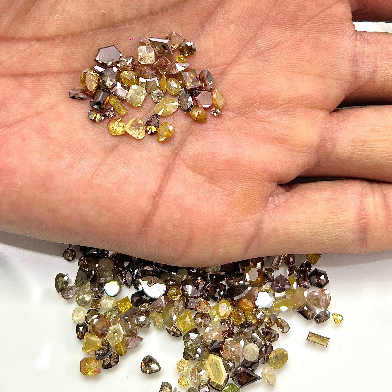 3CT+ (15 to 20 pcs) Natural Multi Color fancy shape diamond loose real mix shape