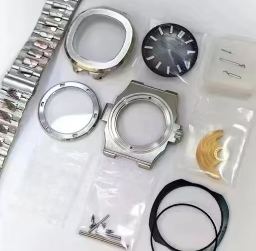DIY Watch Part Kit for 2824 Nautilus 40mm SS Watch Case+Dial+Hands+Steel Strap