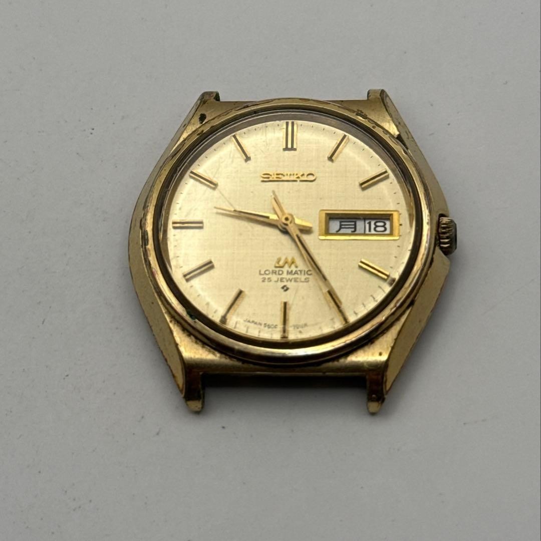 Seiko Lord Matic 5606-7010 Automatic Day-Date Mens Watch For Parts Japan
