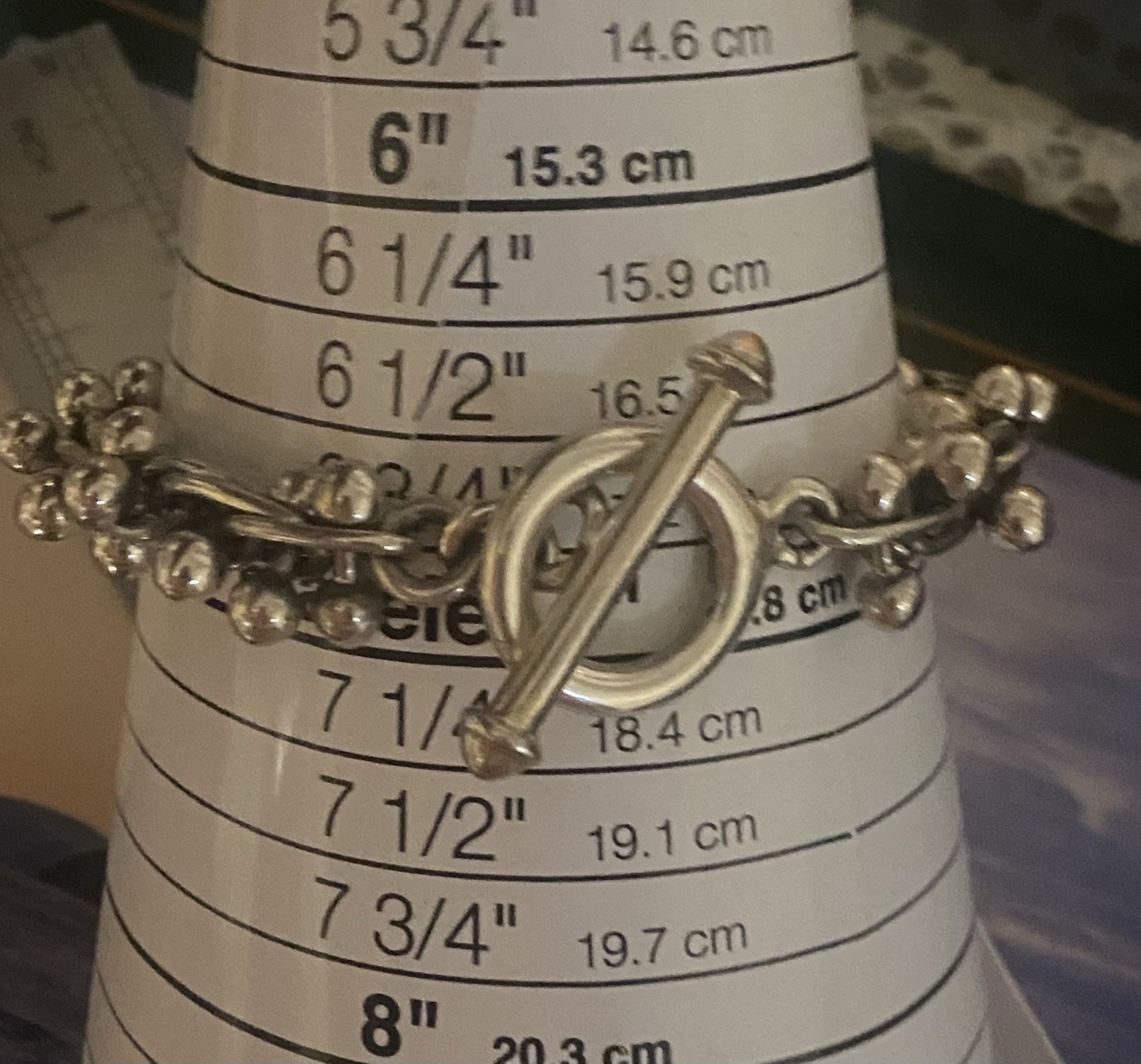 Mexico 925 Sterling Silver DNA Toggle Link Bracelet 57 G. Heavy