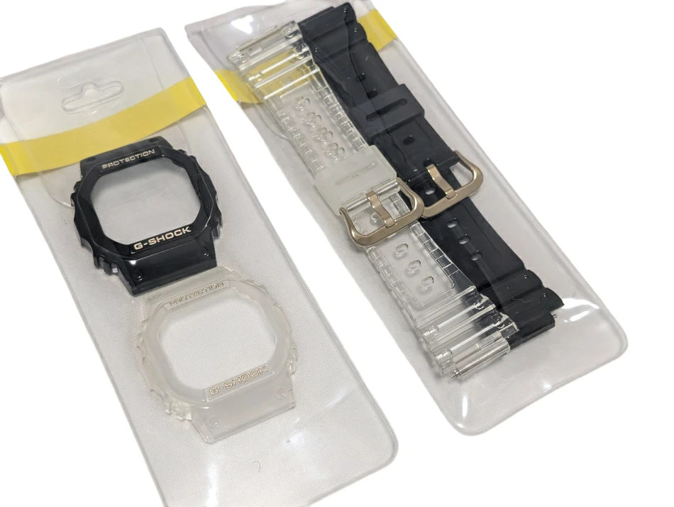 CASIO G-SHOCK DWE-5600HG-1 HIP HOP GOLD Chain Pattern Set Skeleton Black Watch