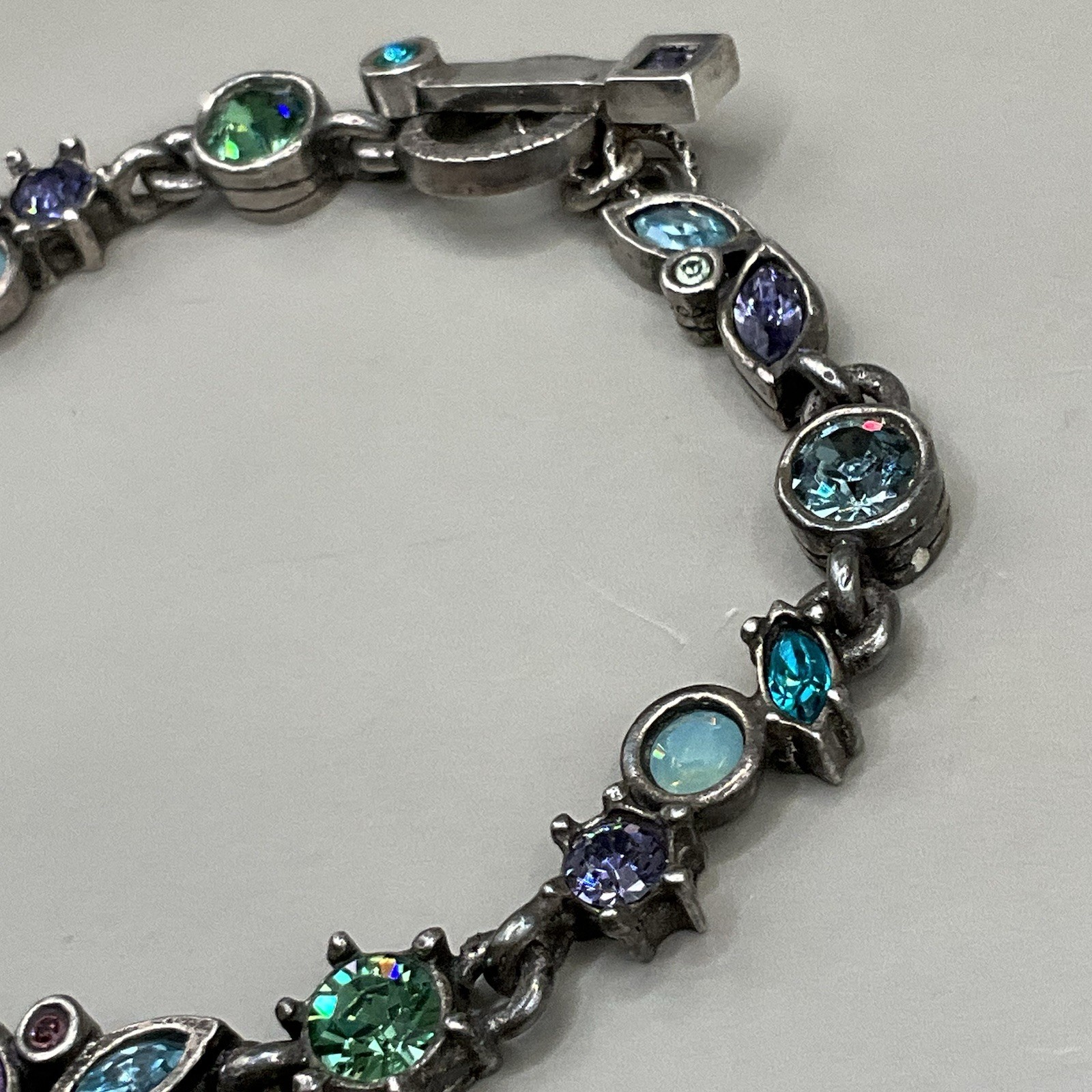 Patricia Locke USA Women’s Bracelet Silver Plated Swarovski Crystals 2004 7.25”