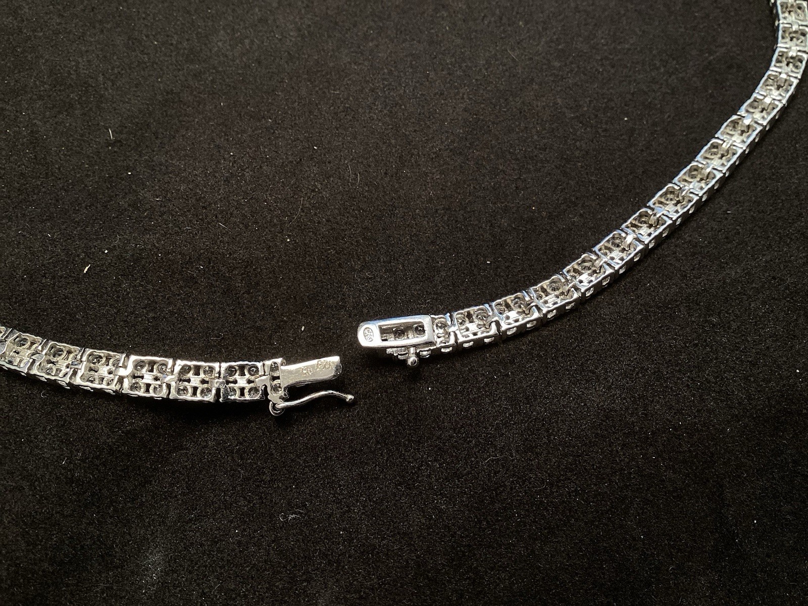 Fuzion Creations FZN Sterling White Quartz Tennis Double Strand 5mm Necklace 18”