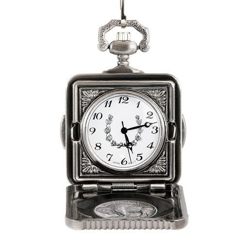 American Coin Treasures Buffalo Nickel Pocket Watch in Silver
