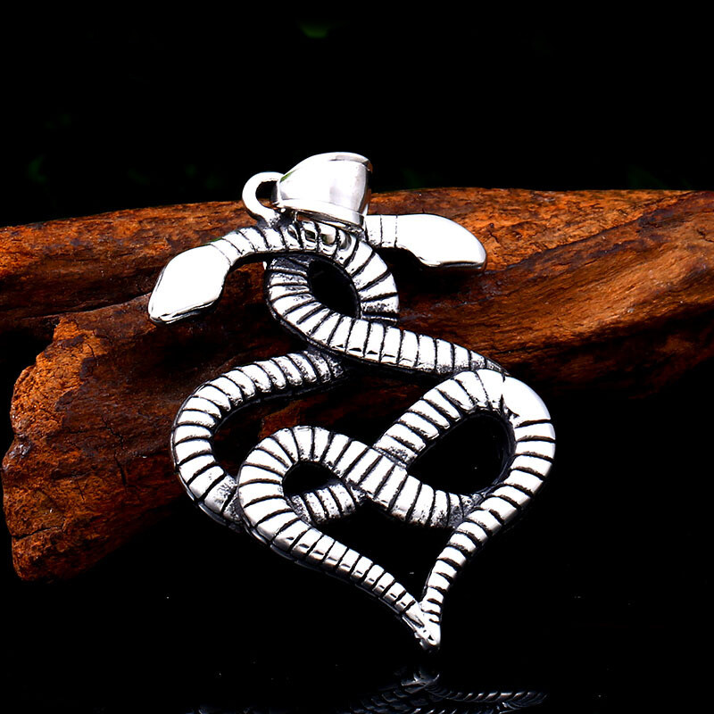 MENDEL Womans Fashion Cobra Snake Pendant Necklace Stainless Steel Free Shipping
