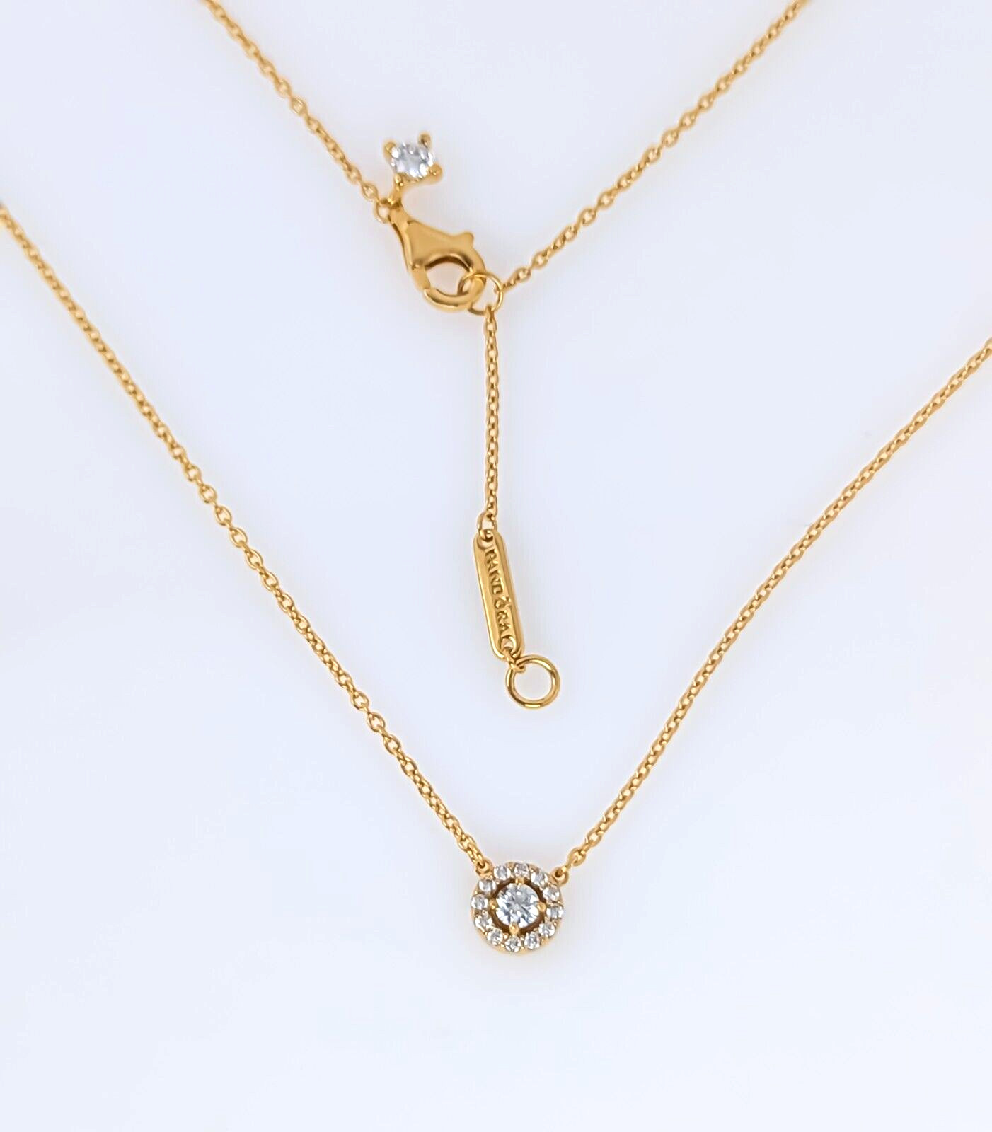 NEW 100% Authentic PANDORA 14k Gold Round Pavé Halo Pendant Necklace 363548C01