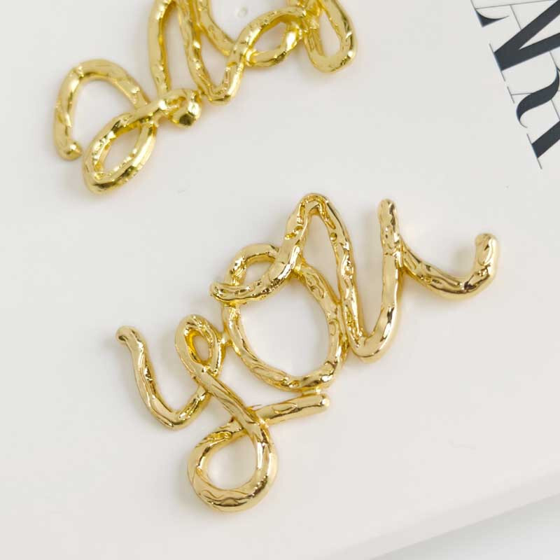 New Zara Love You Statement Stud Earrings Chic Women Party Vacation Jewelry Gift