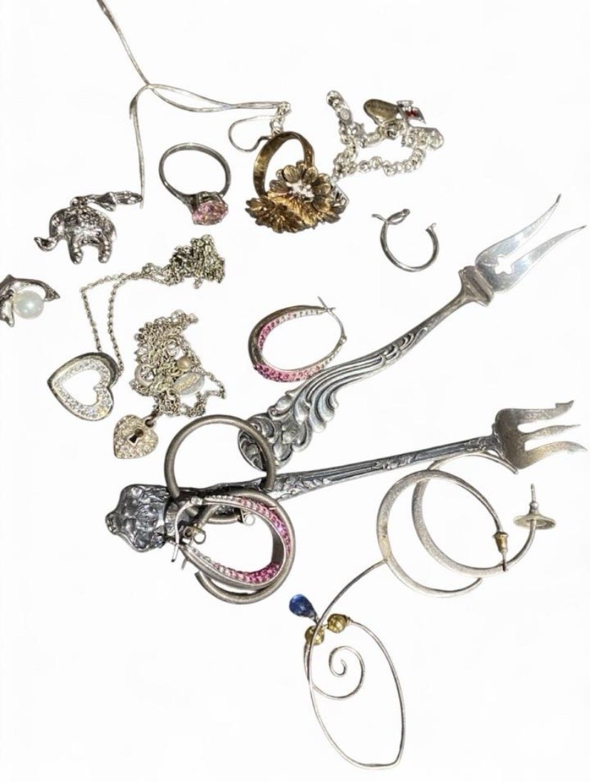 Mixed 925 Sterling Silver Jewelry Lot Necklace Pendant Ring Earrings etc