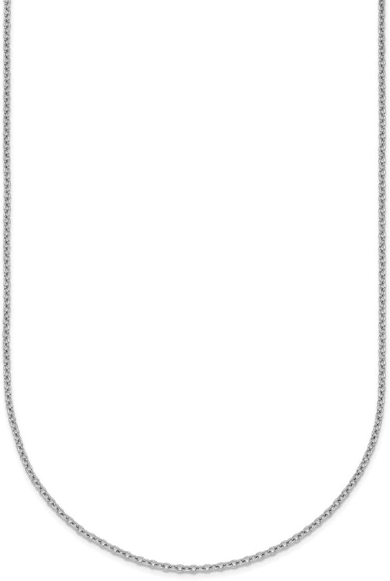 Platinum Polished Solid Cable Chain Necklace for Men, 16″ to 30