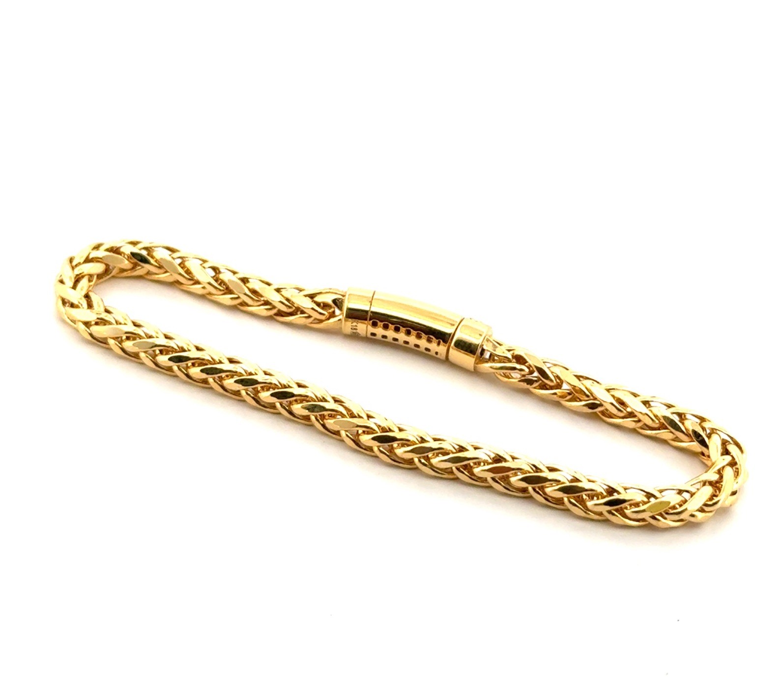 6” Women’s 18k Yellow Gold Franco Foxtail Link Bracelet Made in Japan 6.85g