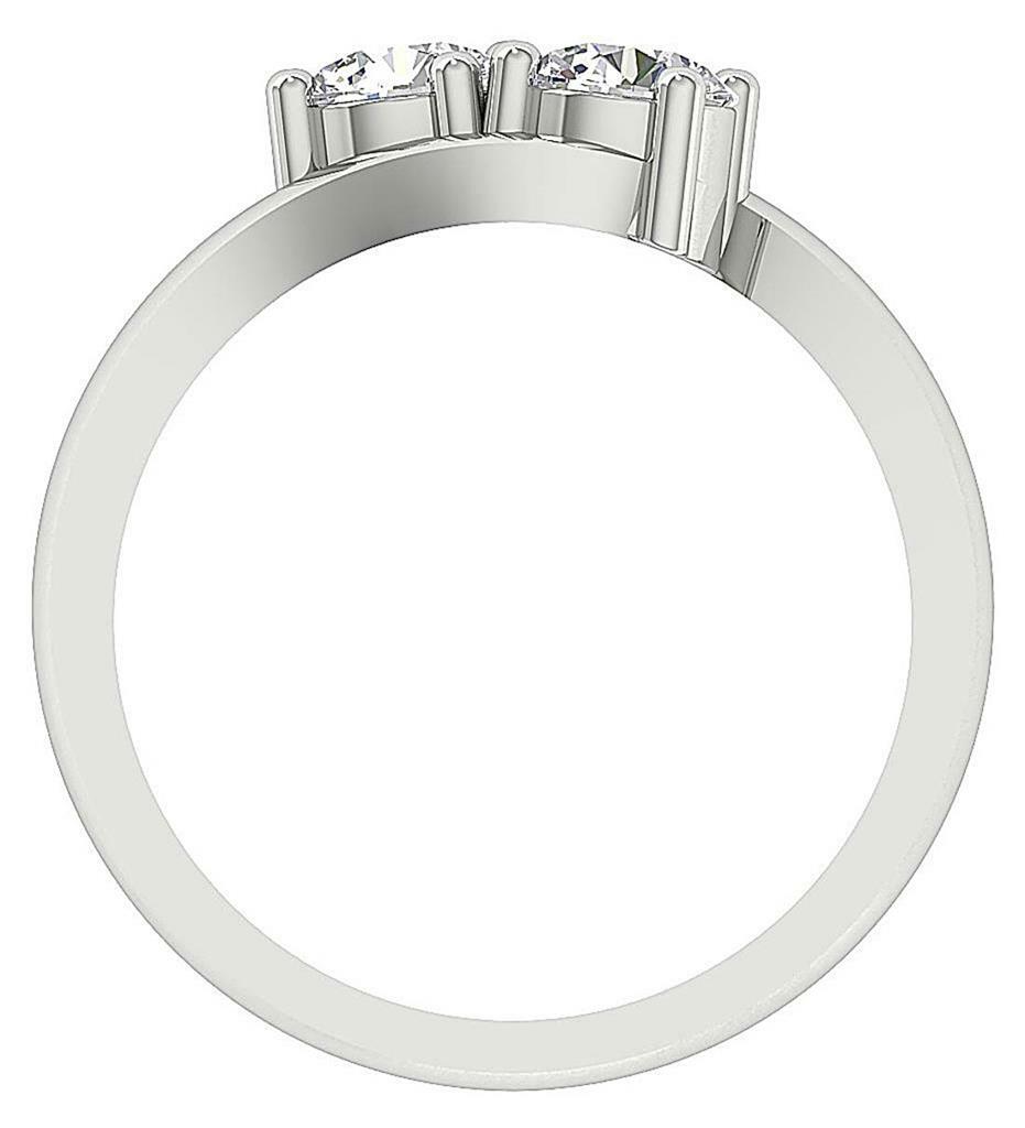 SI2 H 1.10 Ct Round Diamond Forever Us Two Stone Engagement Ring 14K Solid Gold