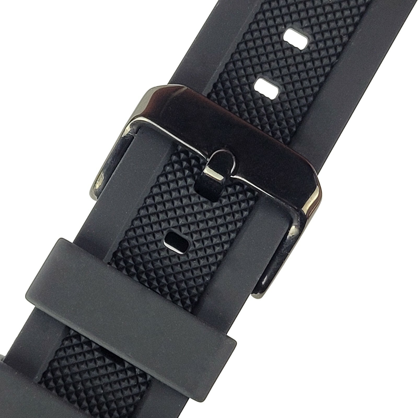 Black Soft Silicone Rubber Watch Strap Band – 18mm 20mm 22mm 24mm