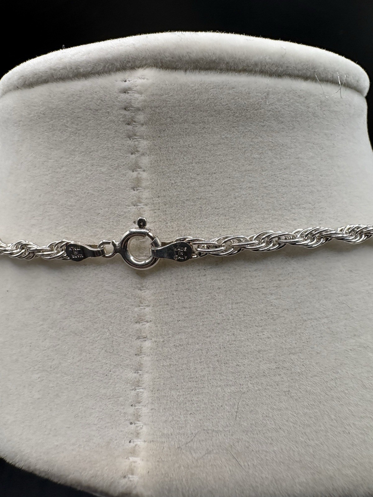 VTG 16” Sterling Silver 1990s Italy Rope Twist Link Chain Necklace Estate 925