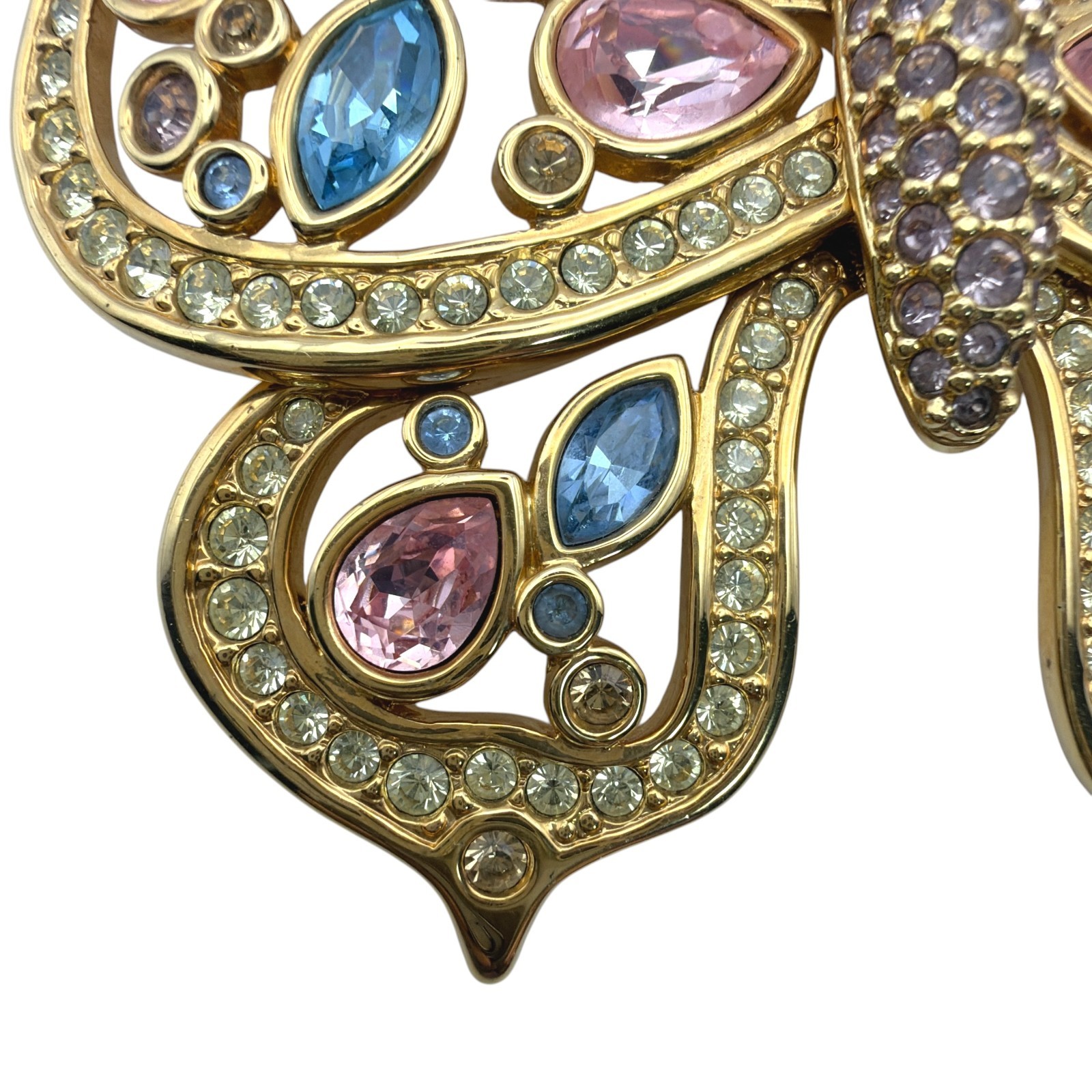 SWAROVSKI 85mm Large Butterfly Pin Brooch Gold Tone Multi Color Crystal