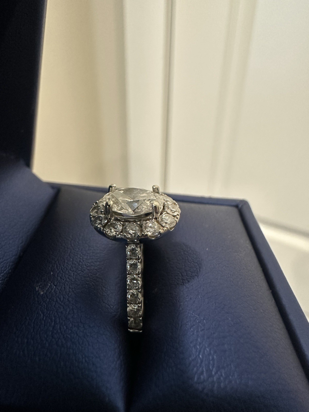 Engagement Ring – 1.97 ctw – 14k White Gold – Lab Created and Natural Diamonds