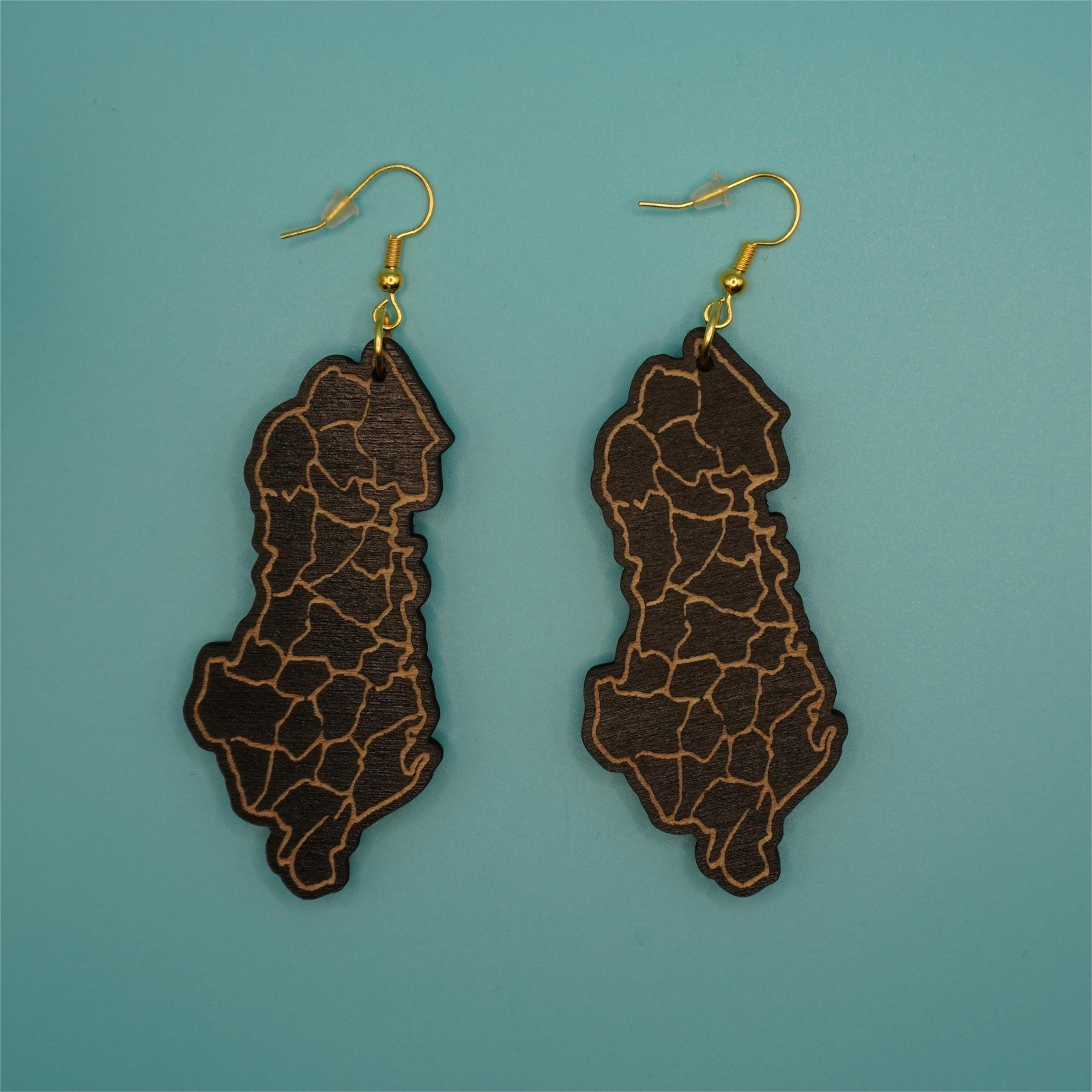 Albania Earrings Handmade Wood Jewelry Gift Albanian