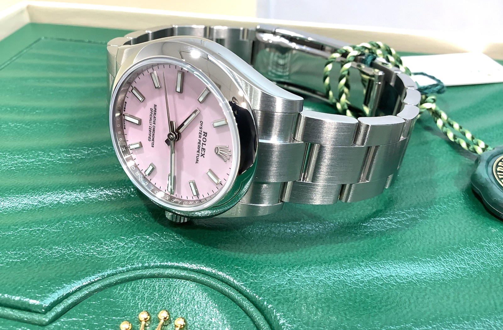 ROLEX 277200 Oyster Perpetual CANDY PINK 31mm Complete Set & Both Tags Still NIB