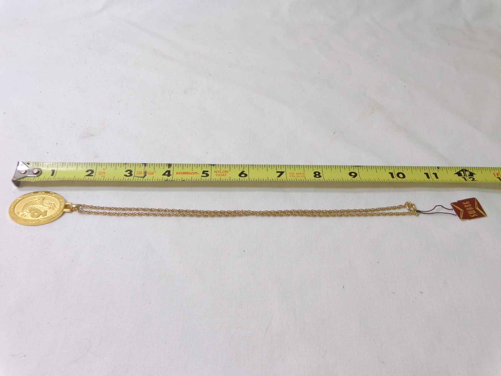 Vintage Gold Tone Swank Pendant & Necklace Zodiac Capricorn Horoscope New NOS