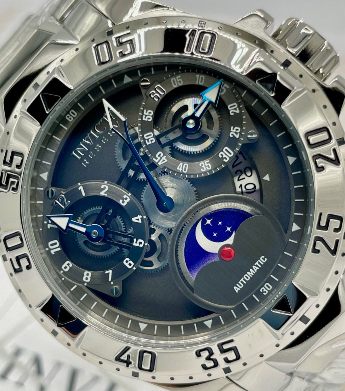 Invicta Reserve Excursion Moon Dial Automatic Men’s Watch – 49.5mm, Steel (47570