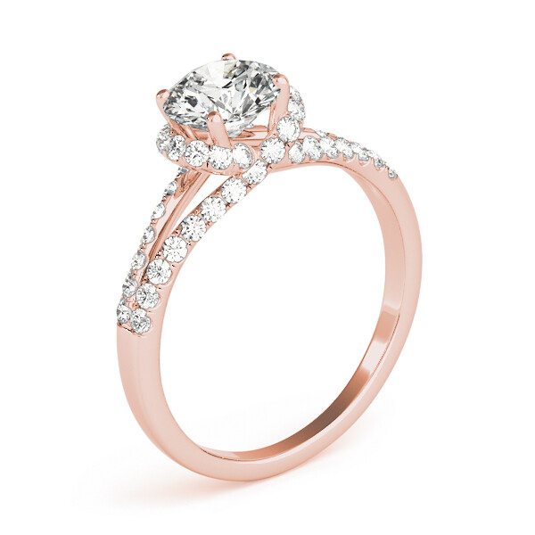 1.35 Ct Round Simulated Diamond Engagement Ring 14K Solid Rose Gold Size 8.5