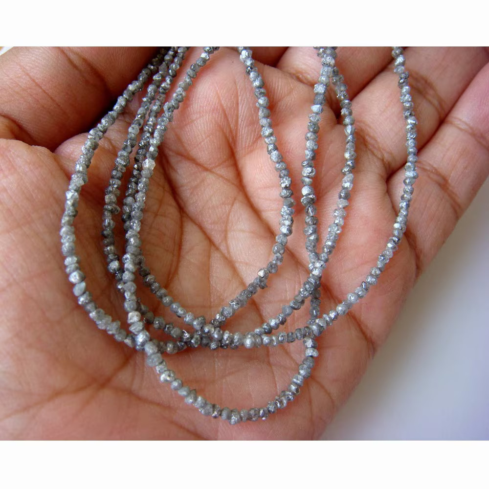 1.5mm To 3mm Gray Raw Diamond Beads, Conflict Free Diamond, Rough Diamonds