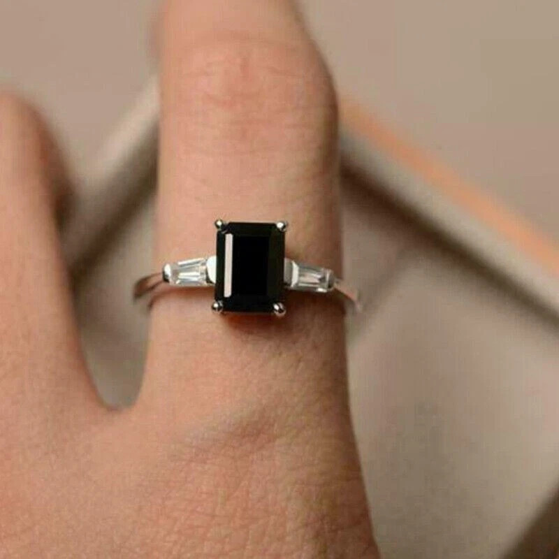 2 Ct Emerald Lab Created Diamond Women’s Engagement Ring 14k White Gold Plated