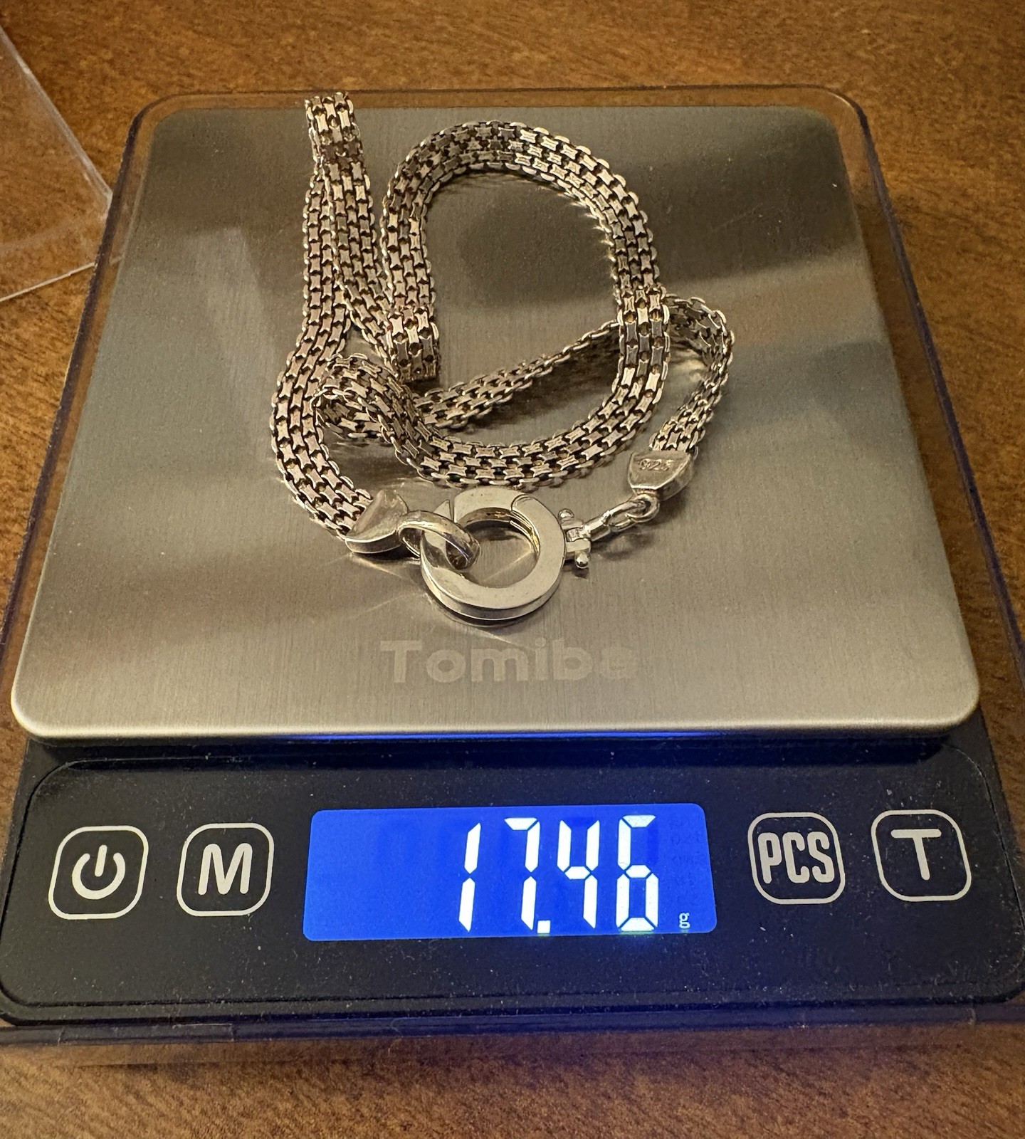 TALISA Sterling Silver EMMA HERRINGBONE Name Necklace! 6mm wide, 18in, 17.46g