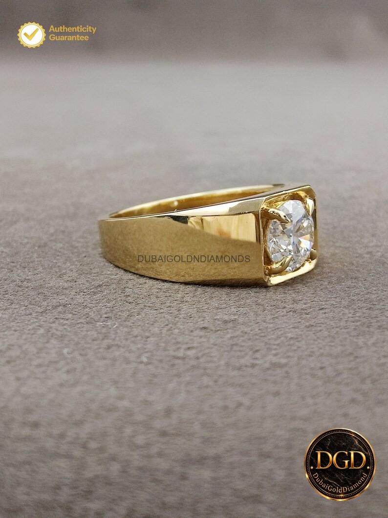 Classic & Timeless ! 2.00CT Round Natural Diamond Men’s Ring 14k Yellow Gold