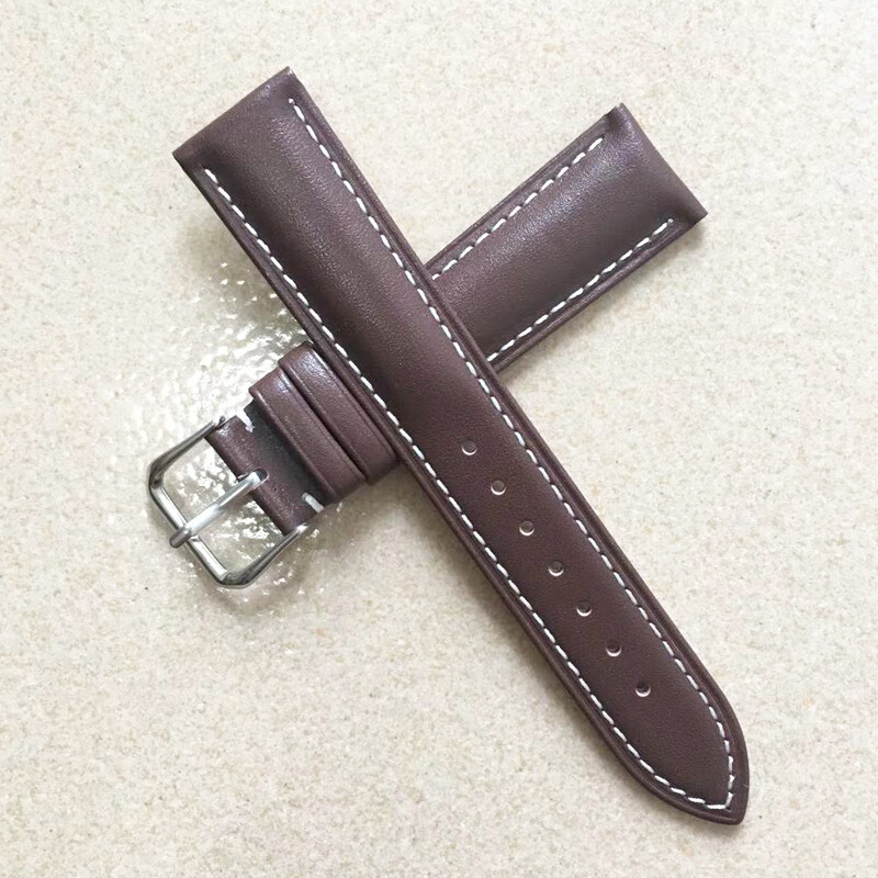 Watch Band Calf Genuine Leather Watch Strap Belt Wristwatch Band Brown 16-24mm